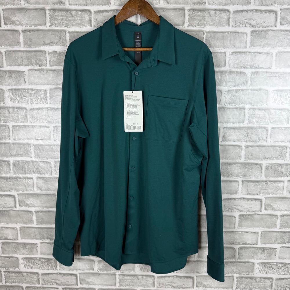 Lululemon Commission Long Sleeve Shirt Mens XL Green LM3DJPS SMTL New